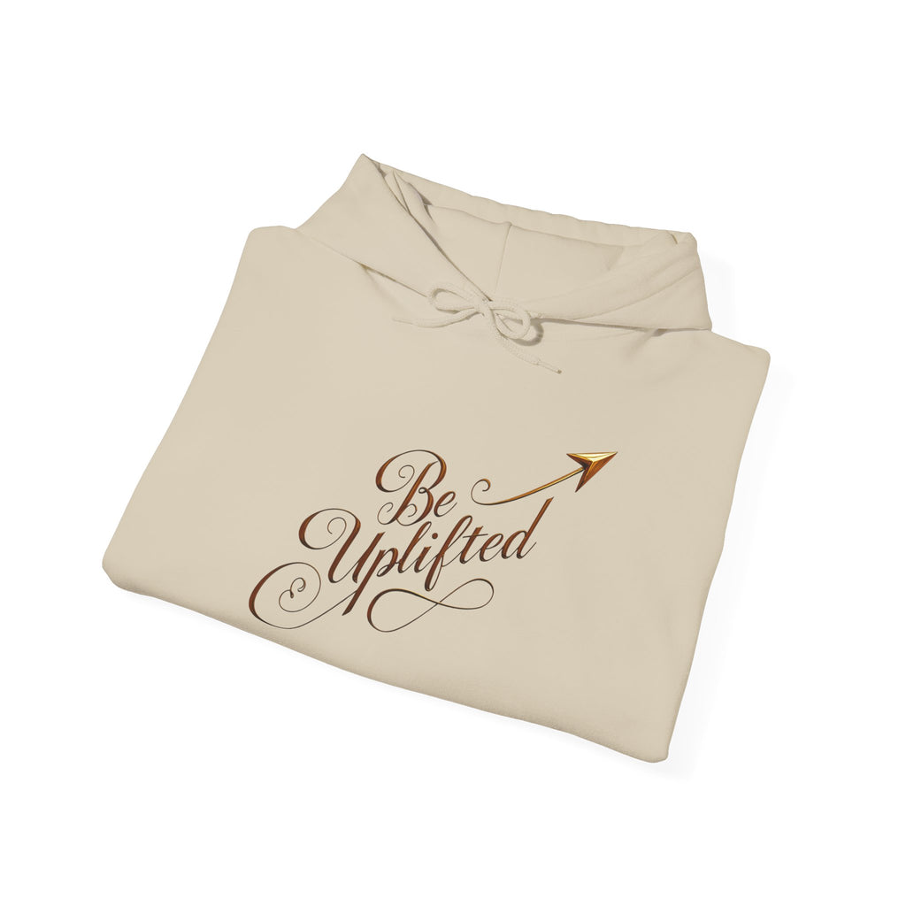 Be Uplifted script arrow Hoodie | Inspirational Typography Sweatshirt