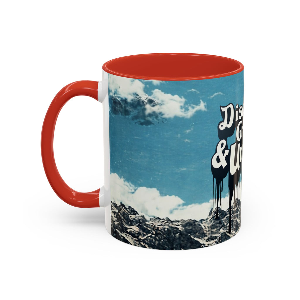 Disciplined, Grounded & Unmoved Coffee Mug — Motivational Mountain Accent Mug (11/15oz)