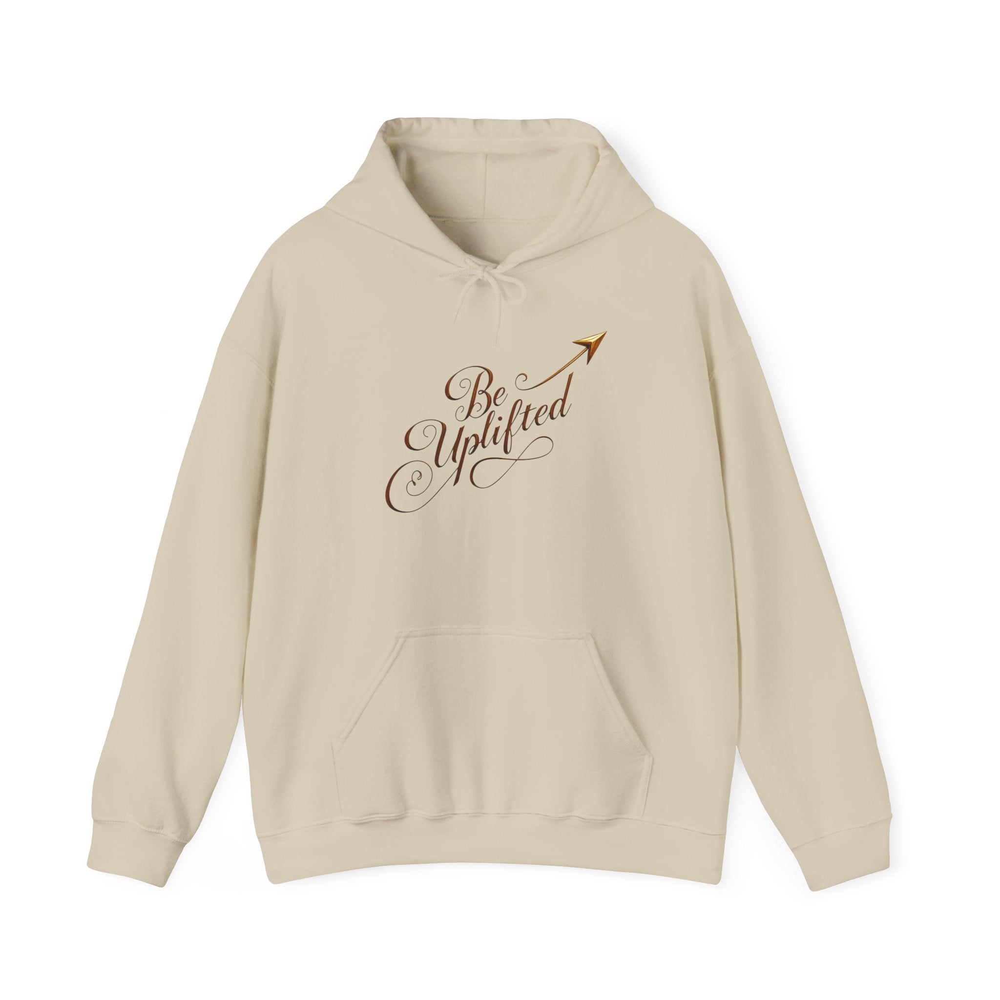 Be Uplifted script arrow Hoodie | Inspirational Typography Sweatshirt