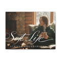 Canvas Wall Art — "Soft Life, Strong Boundaries" Woman 2 Cozy Cabin Print