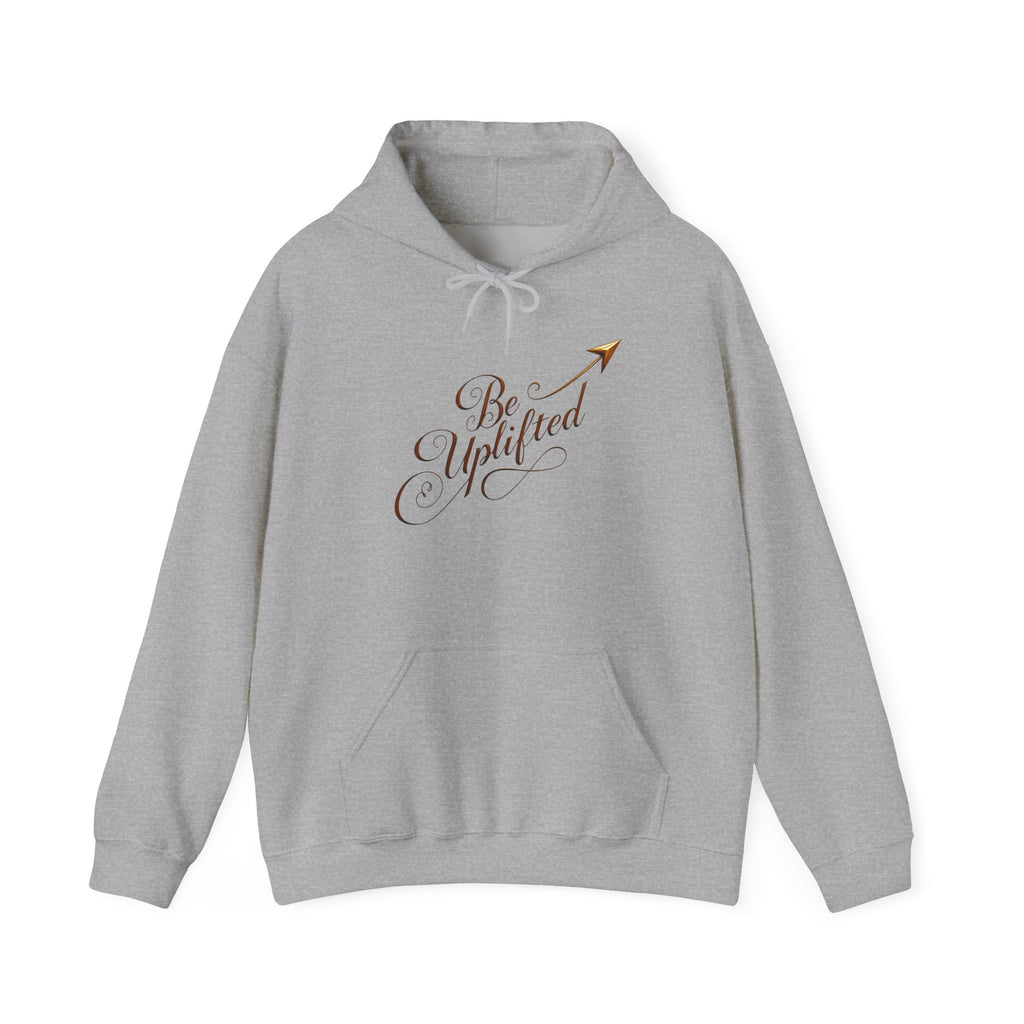 Be Uplifted script arrow Hoodie | Inspirational Typography Sweatshirt