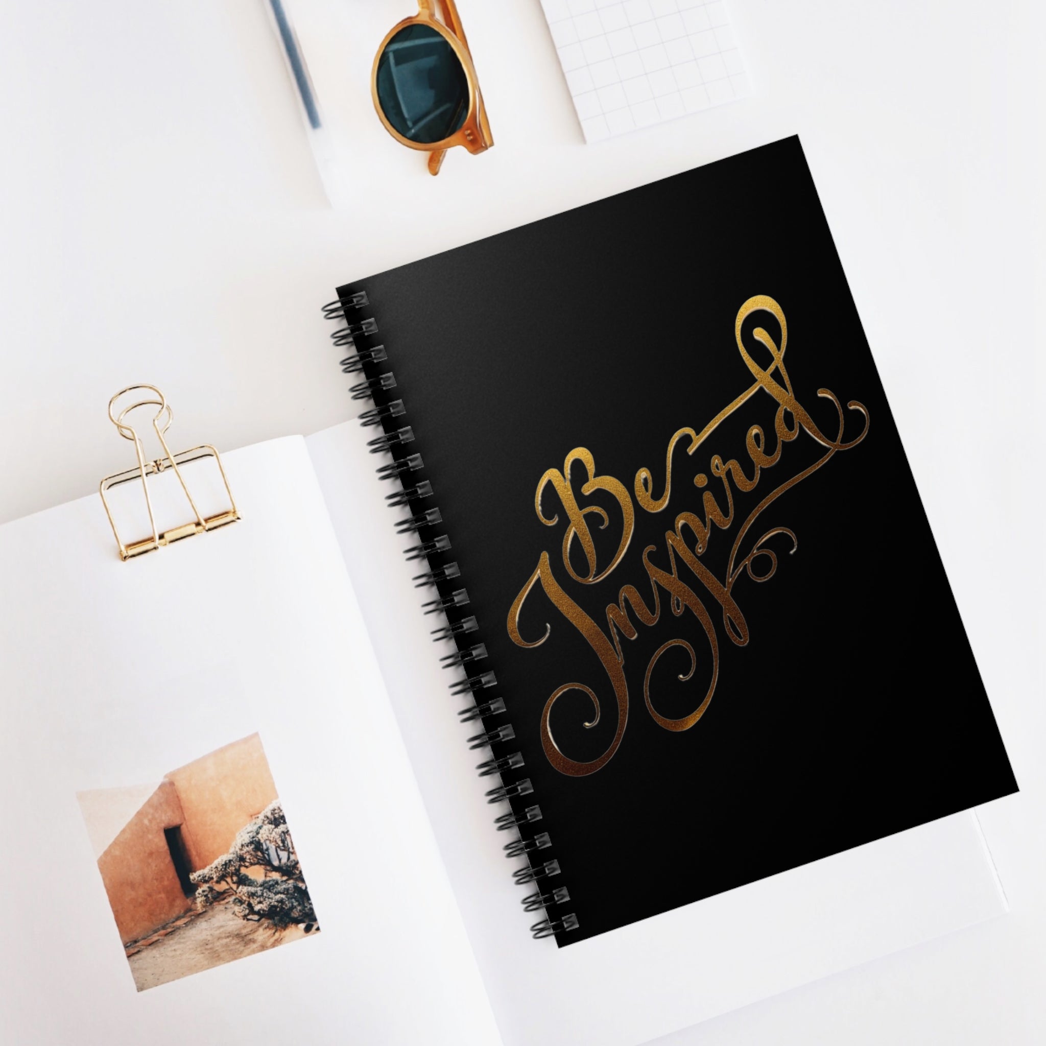Be Inspired Script Calligraphy Spiral Notebook | Ruled Journal