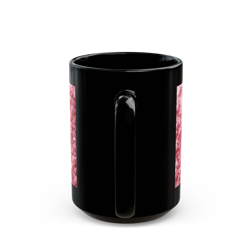 Pink Rose Cloud Black Mug — 'SMS SoulMindSociety' 11oz & 15oz