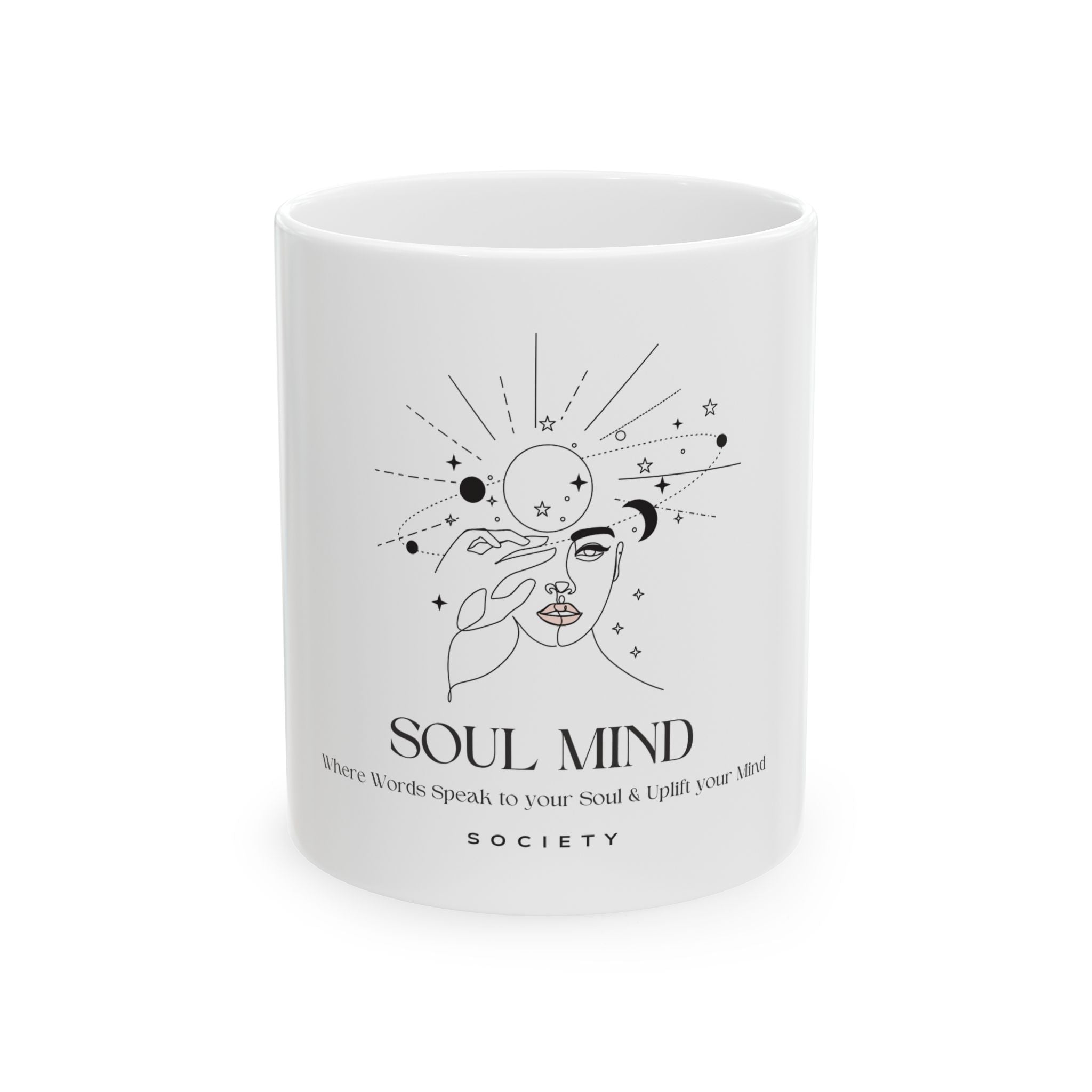 Soul Mind celestial face mug | spiritual astrology ceramic mug