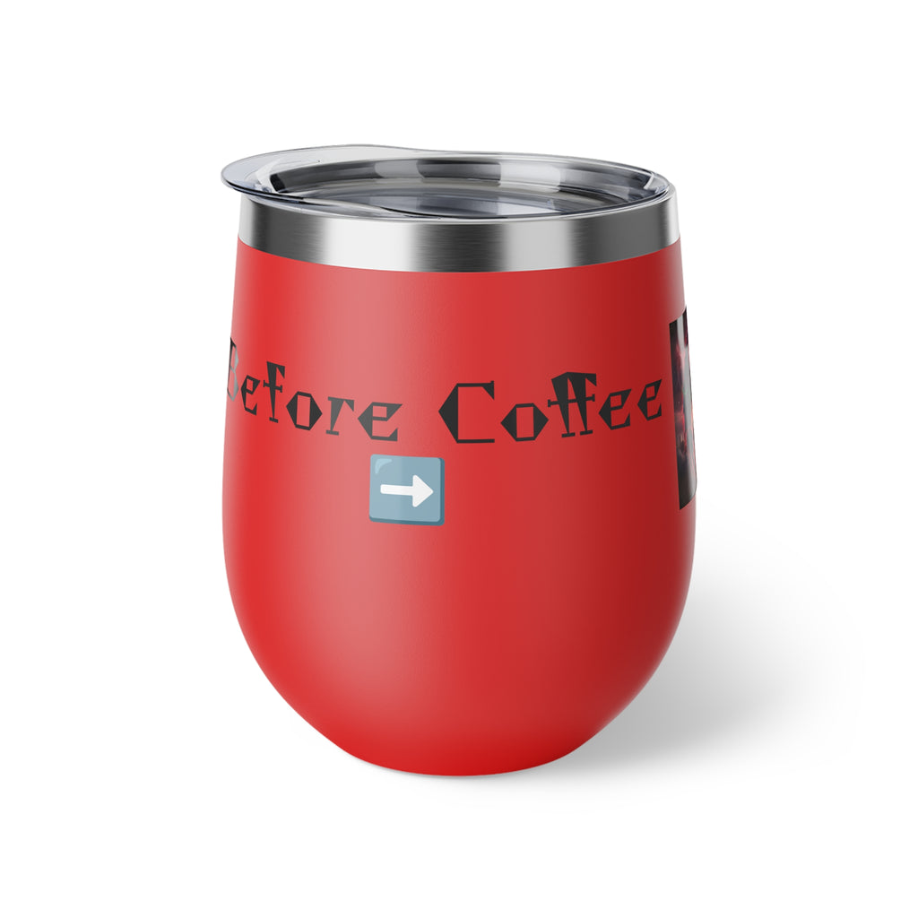 Before Coffee/ After Coffee Dragon Image Tumbler | 12oz Insulated Cup