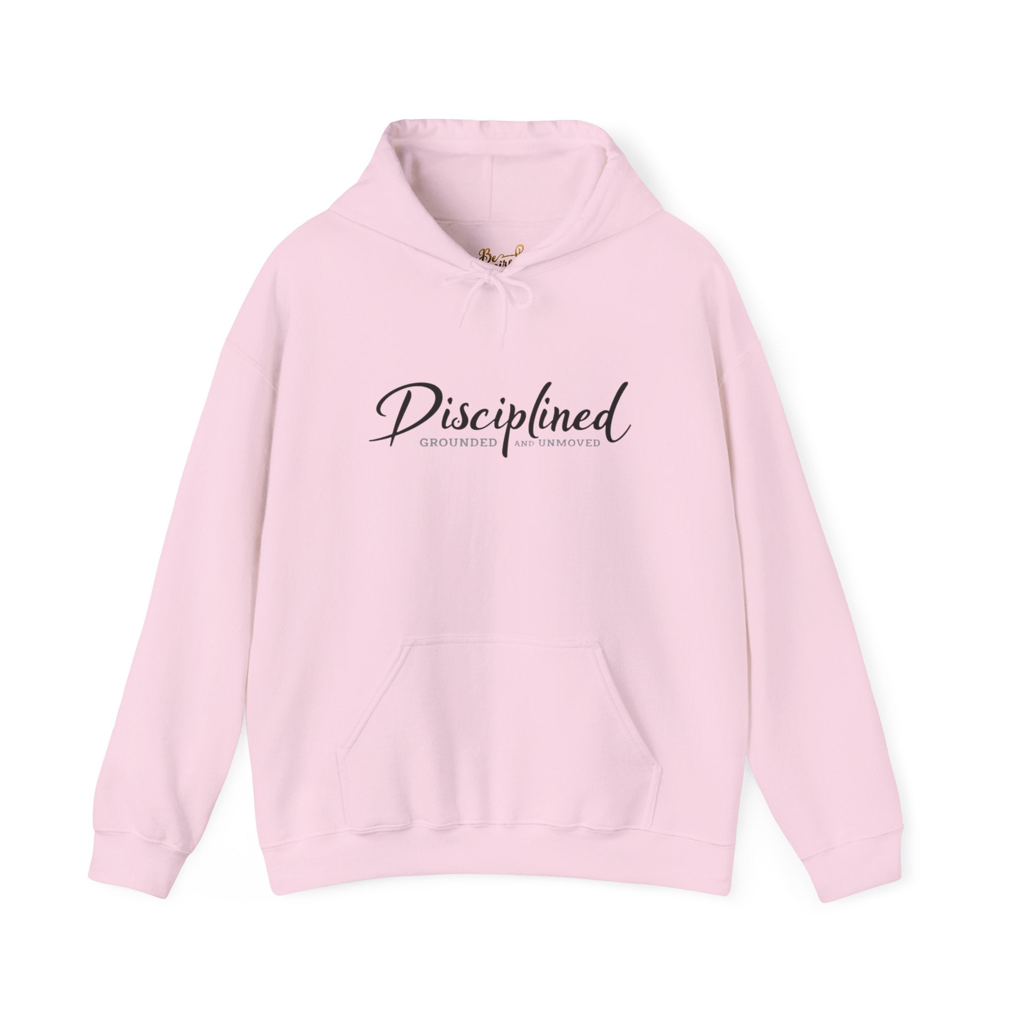 Disciplined Script Hoodie — Inspirational Minimalist Motivational Pullover