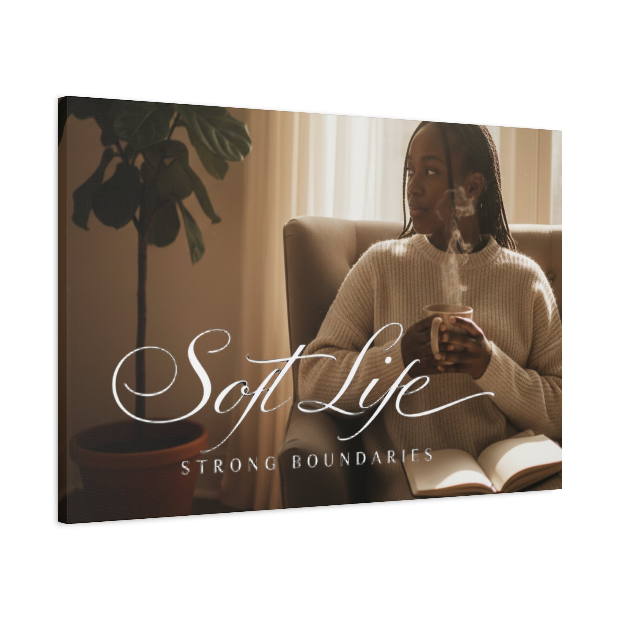Matte Stretched Canvas - Woman 1 Cozy Reading Moment Wall Art