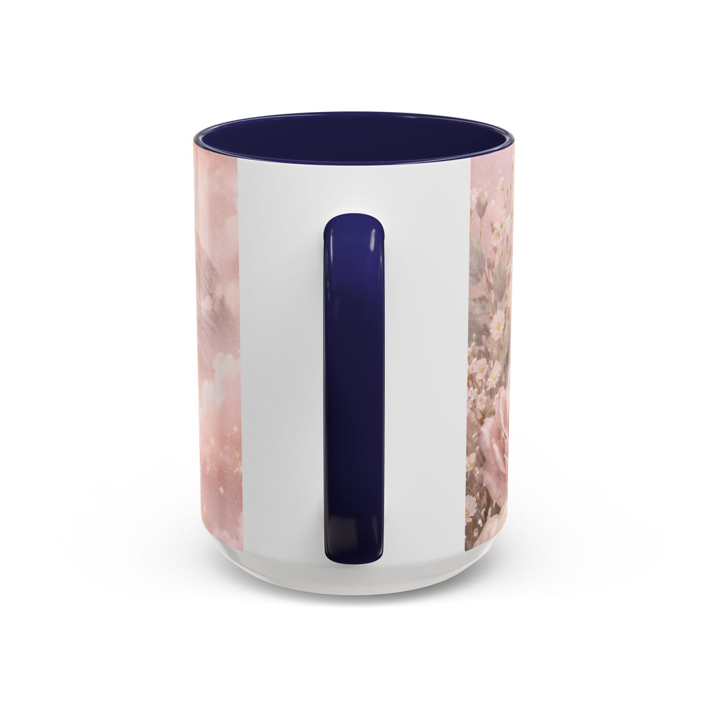 Disciplined Accent Coffee Mug — 'Disciplined: Grounded and Unmoved' Inspirational Pink Marble Ceramic Mug