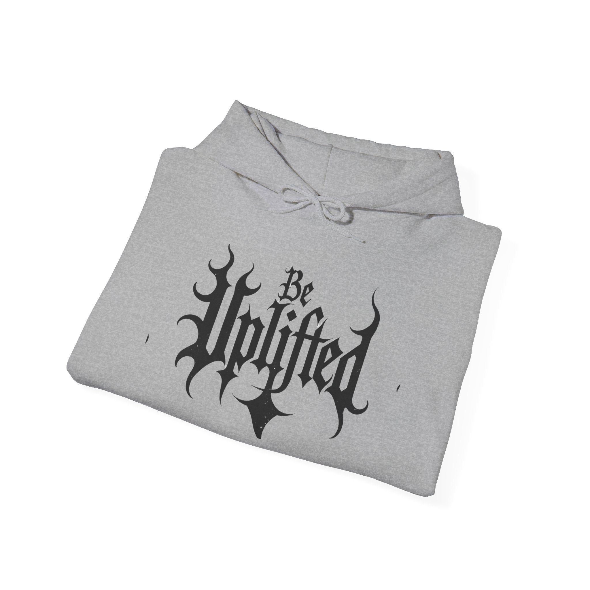 Be Uplifted hoodie | Gothic script cross design