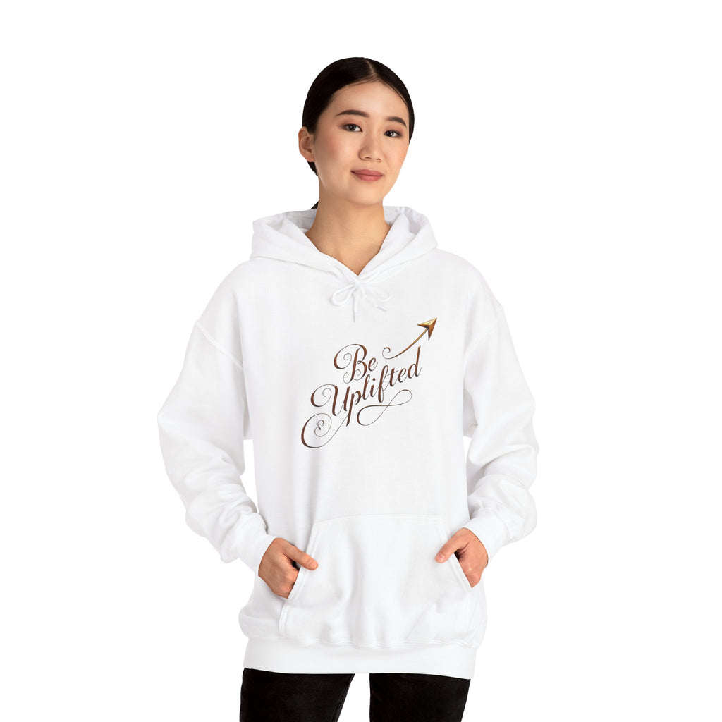Be Uplifted script arrow Hoodie | Inspirational Typography Sweatshirt