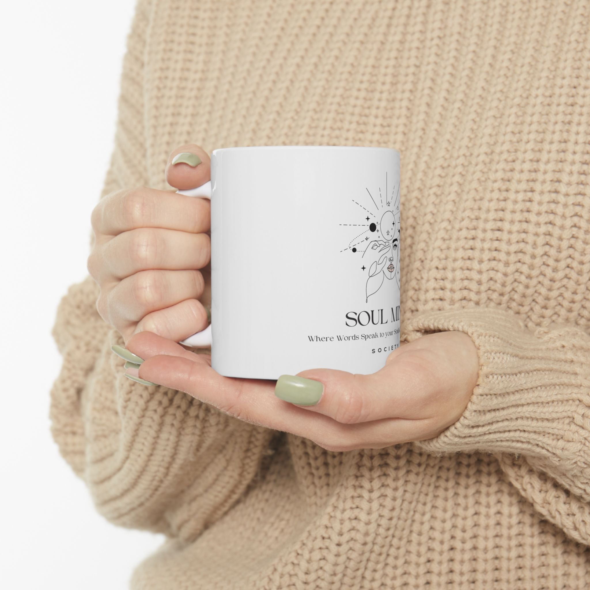 Soul Mind celestial face mug | spiritual astrology ceramic mug
