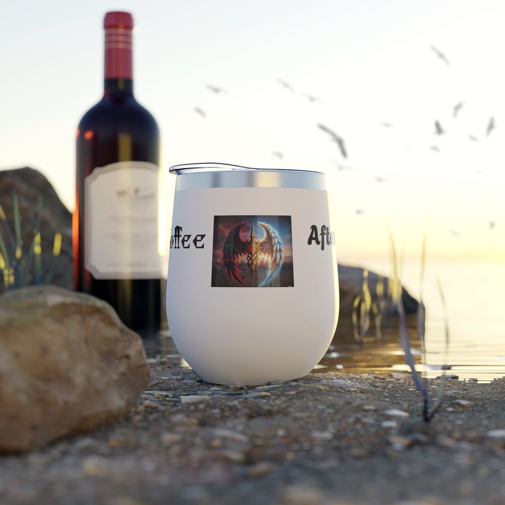 Before Coffee/ After Coffee Dragon Image Tumbler | 12oz Insulated Cup