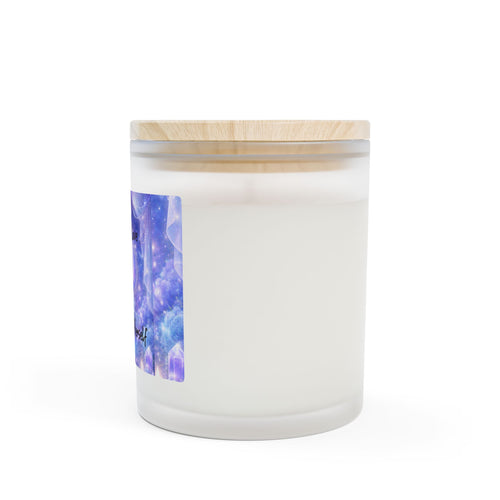 11oz Frosted Glass Candle — "She Chooses Love, Starting with Herself" Lavender Heart Aromatherapy