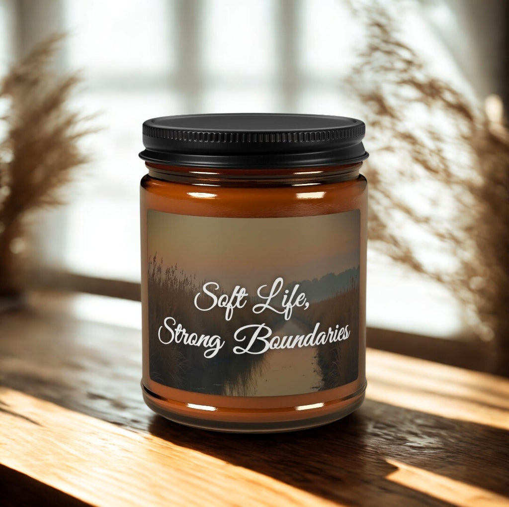Soy Candle — "Soft Life, Strong Boundaries" Amber Jar (Multi-Size)