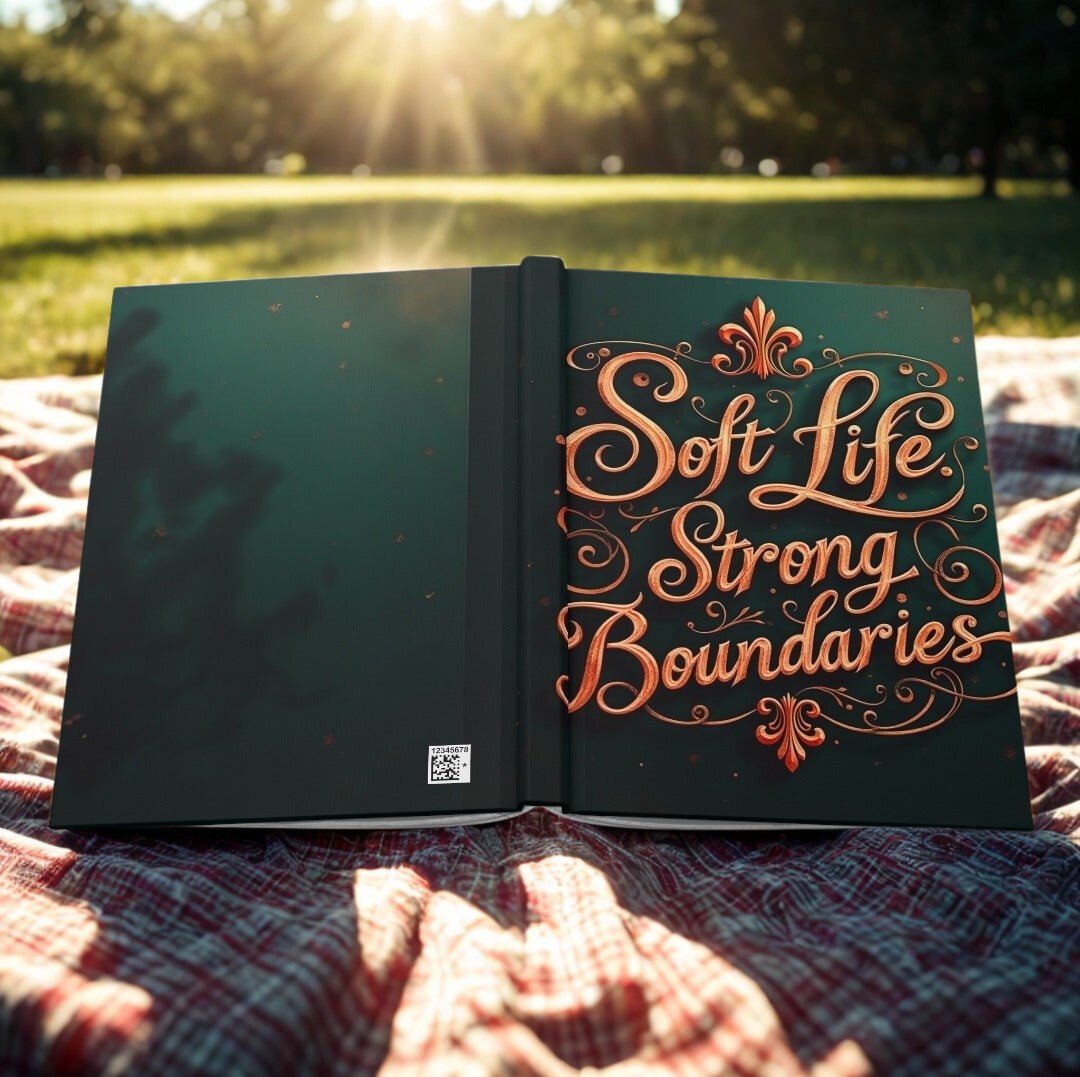 Hardcover Journal — "Soft Life, Strong Boundaries" Inspirational Notebook for Self-Care & Personal Growth with 150 pages