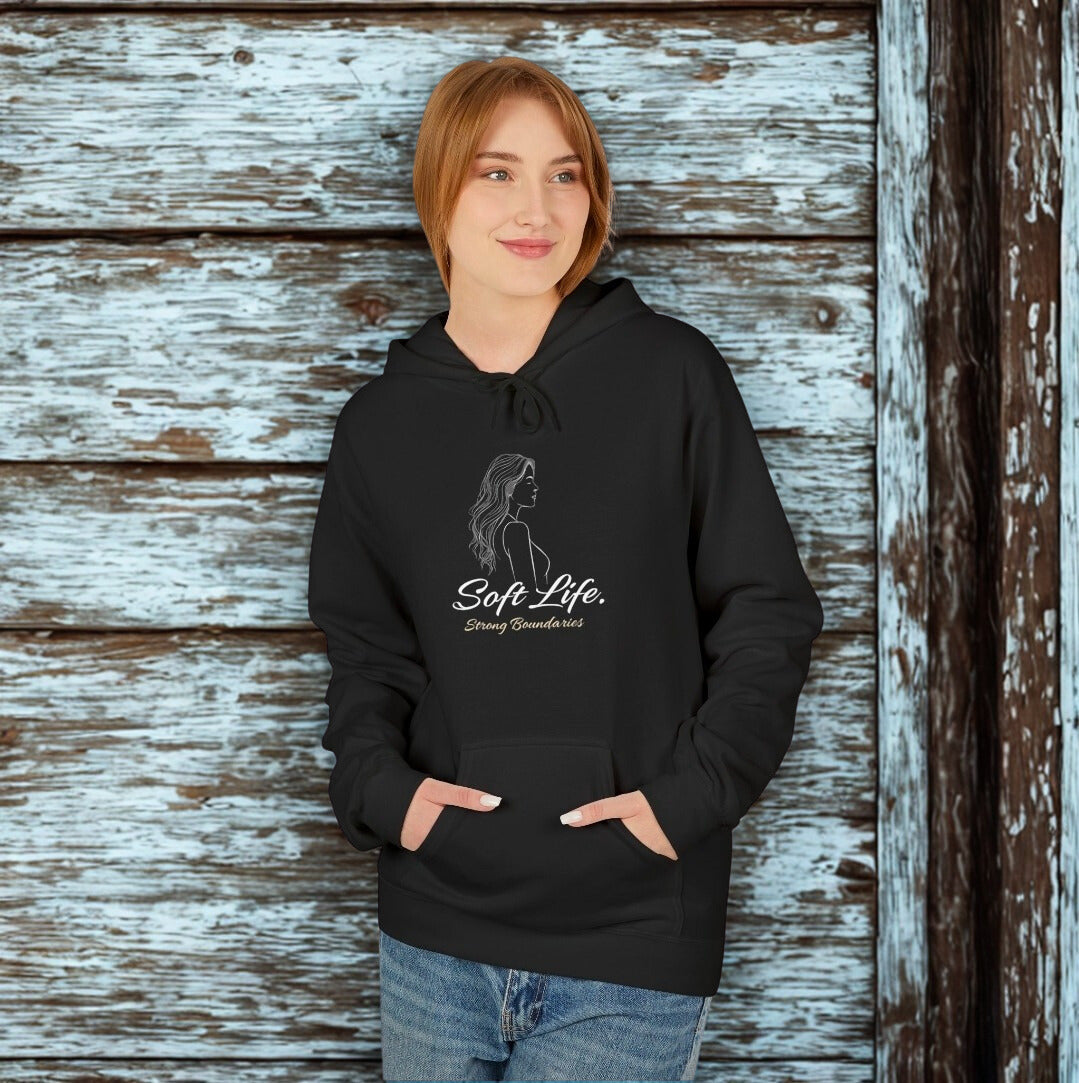 Soft-Spoken Brown Hoodie — 'Soft. Safe.' Comfort Fleece