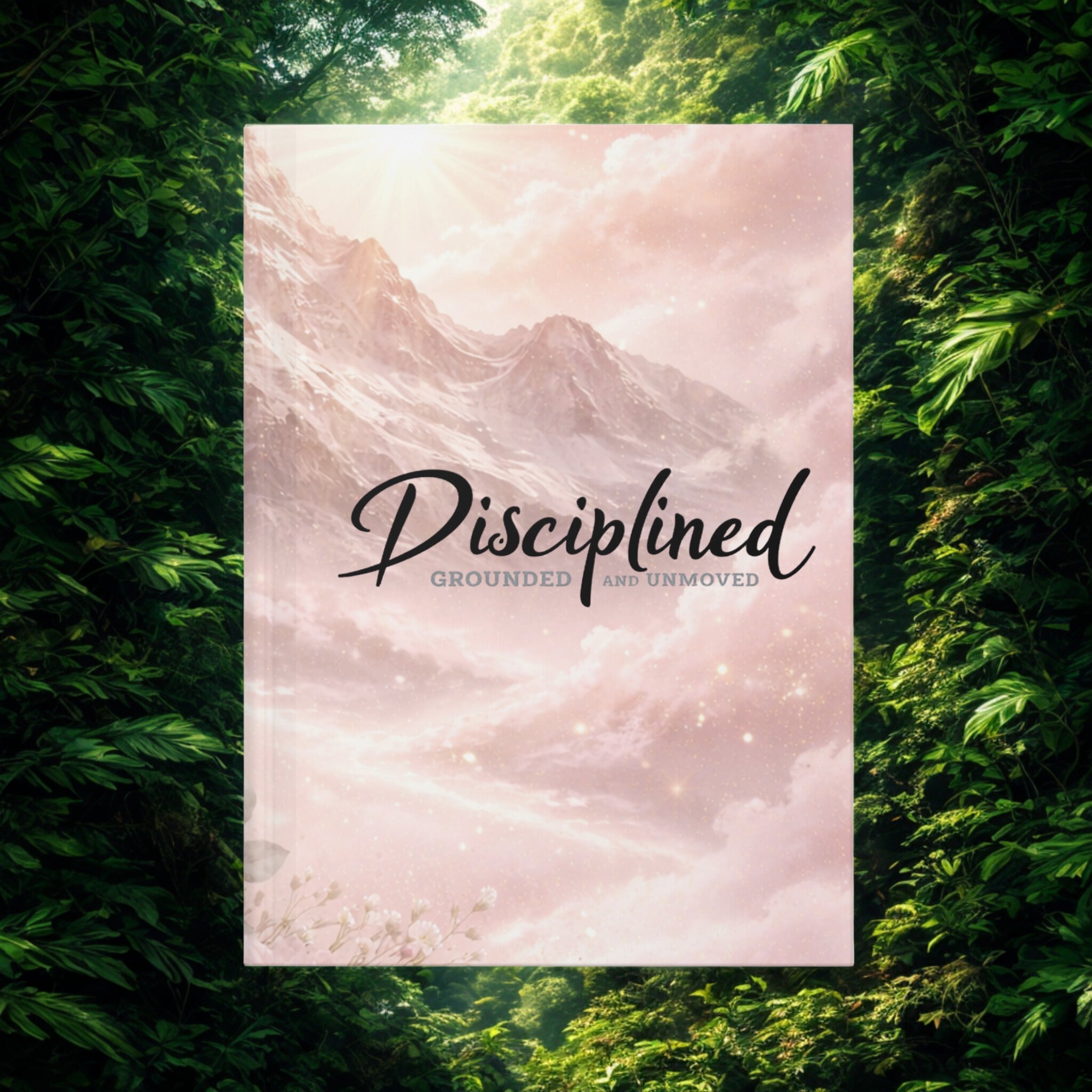 Disciplined Hardcover Journal — 'Disciplined: Grounded and Unmoved' Floral Mountain Notebook for Daily Reflection