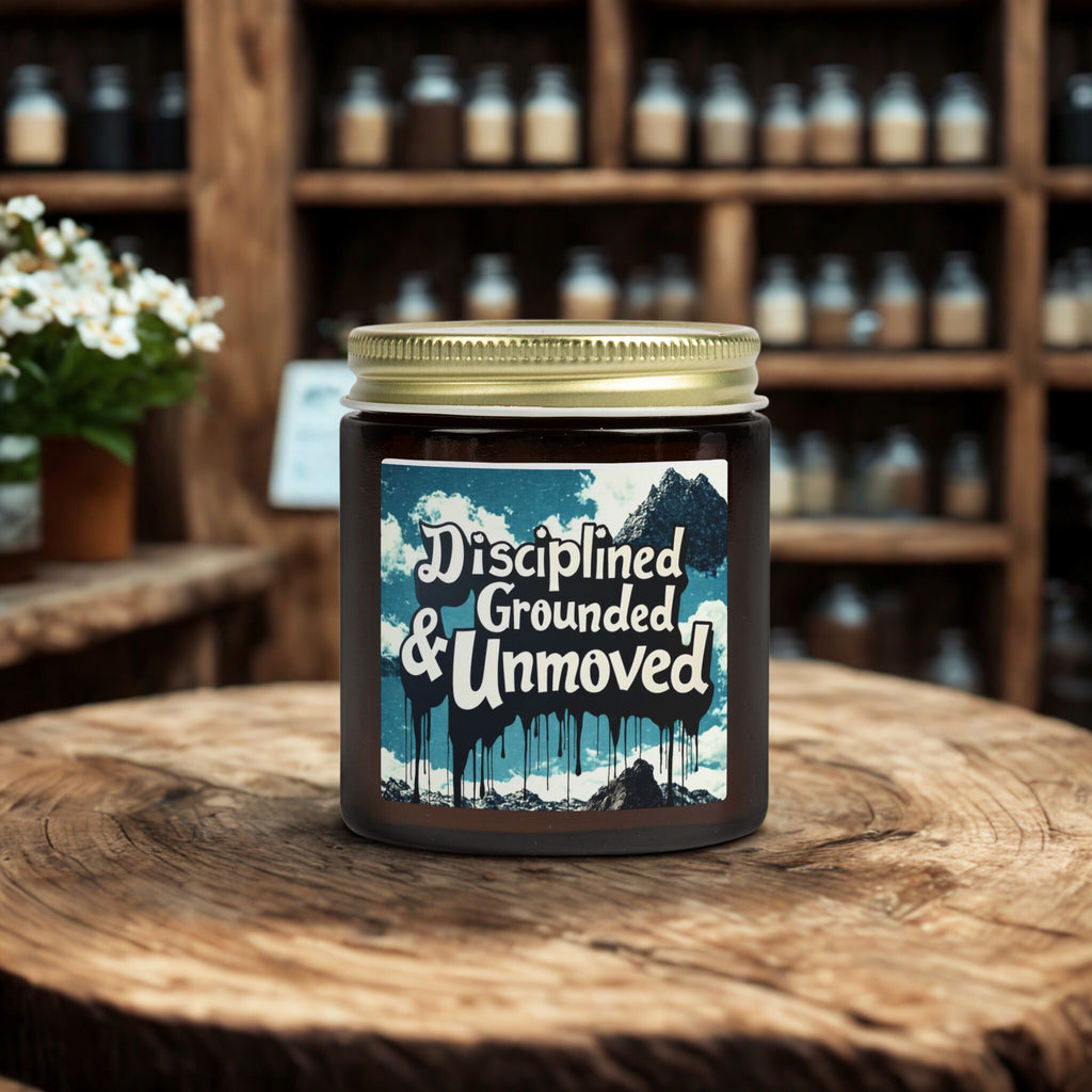 Scented Candle — Coconut Apricot Wax “Disciplined, Grounded & Unmoved” (4oz/9oz)