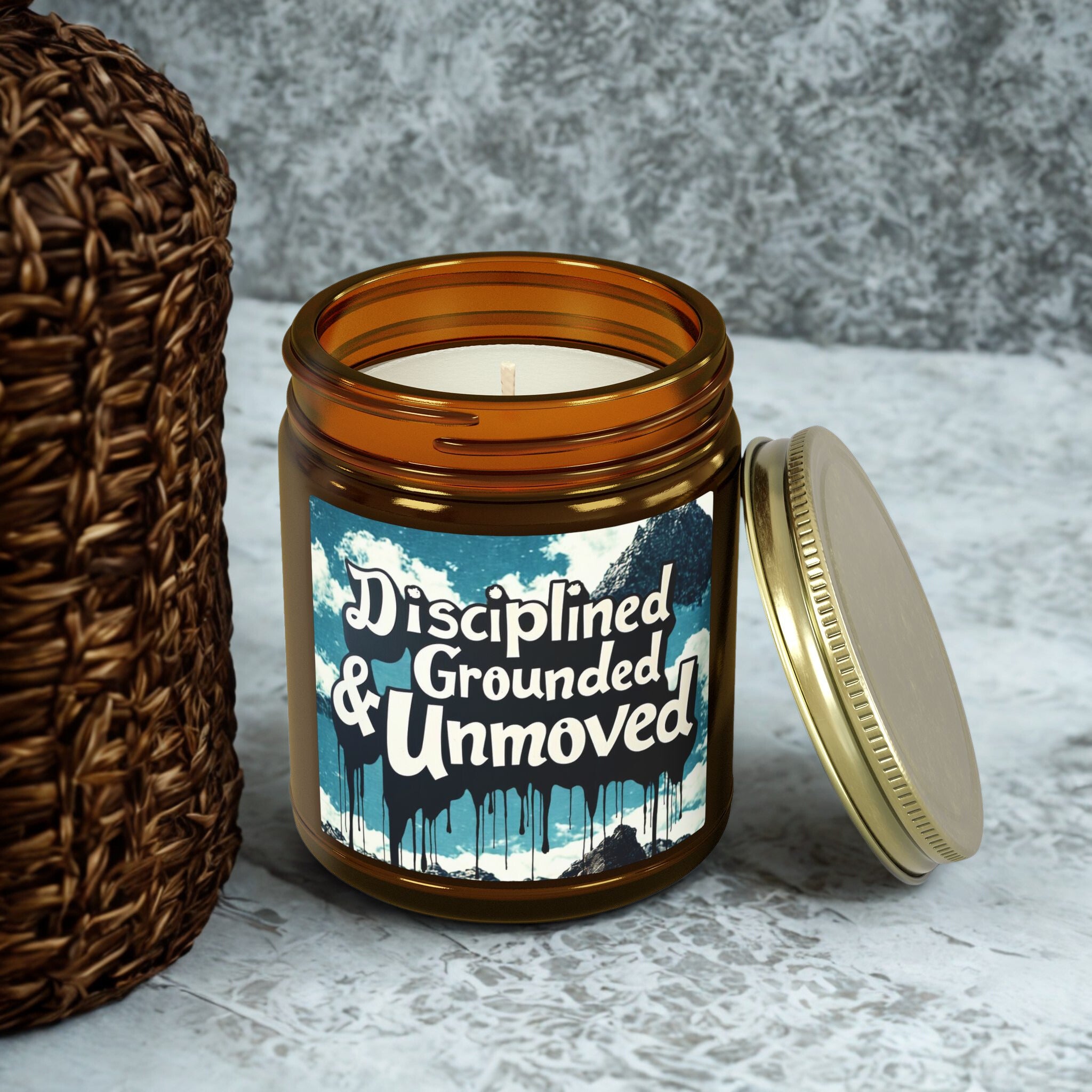 Scented Candle — Coconut Apricot Wax “Disciplined, Grounded & Unmoved” (4oz/9oz)