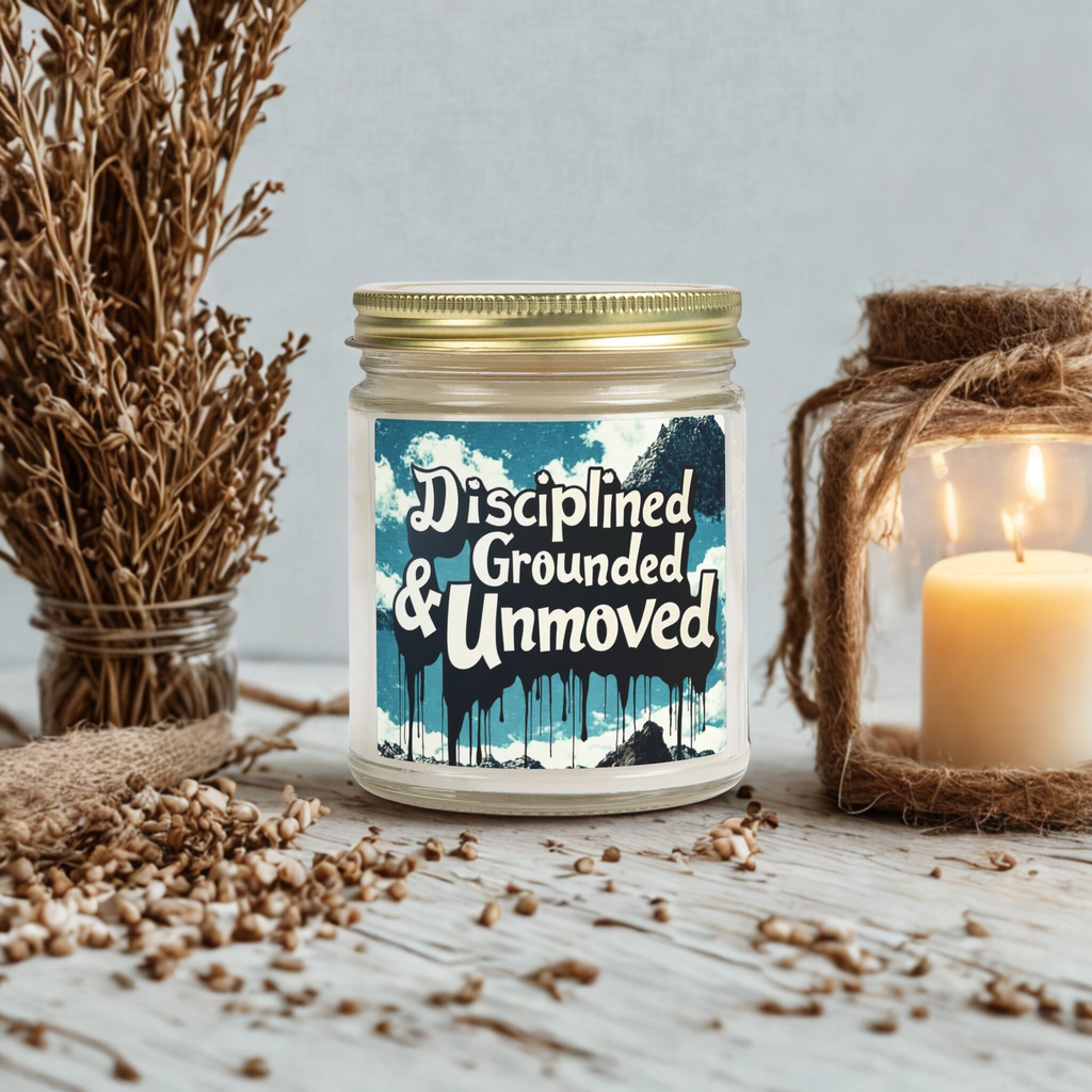 Scented Candle — Coconut Apricot Wax “Disciplined, Grounded & Unmoved” (4oz/9oz)