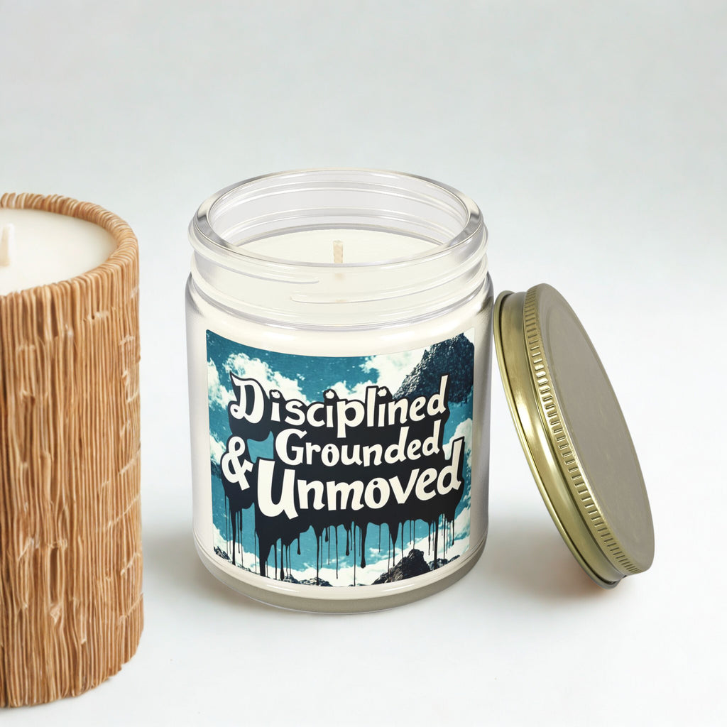 Scented Candle — Coconut Apricot Wax “Disciplined, Grounded & Unmoved” (4oz/9oz)