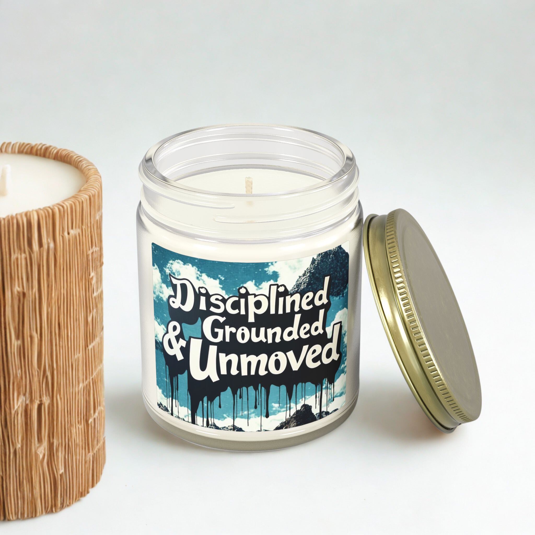 Scented Candle — Coconut Apricot Wax “Disciplined, Grounded & Unmoved” (4oz/9oz)