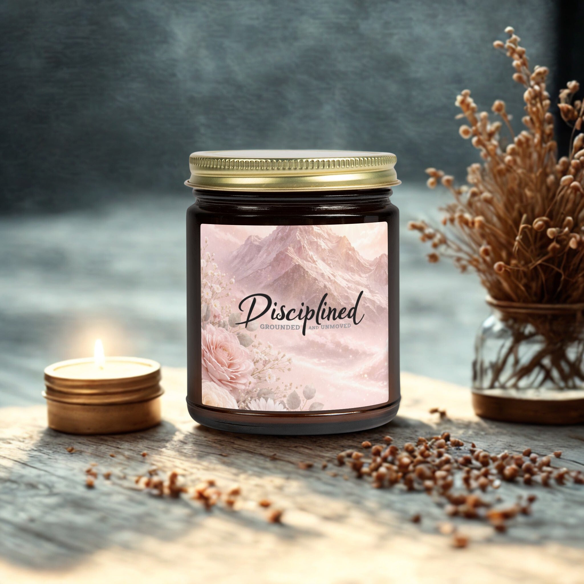 Disciplined Coconut Apricot Scented Candle — 4oz/9oz Soy Wax Jar