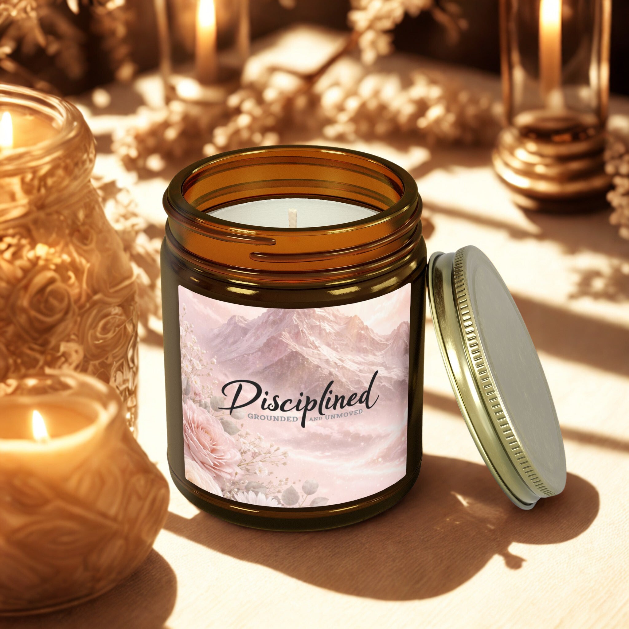 Disciplined Coconut Apricot Scented Candle — 4oz/9oz Soy Wax Jar