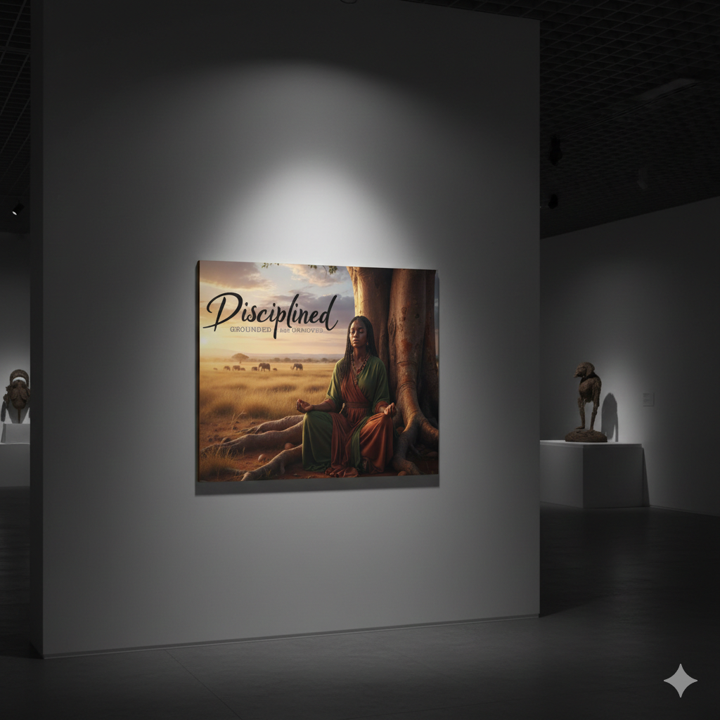 Disciplined Meditation Canvas Print — "Grounded and Unmoved" Wall Art