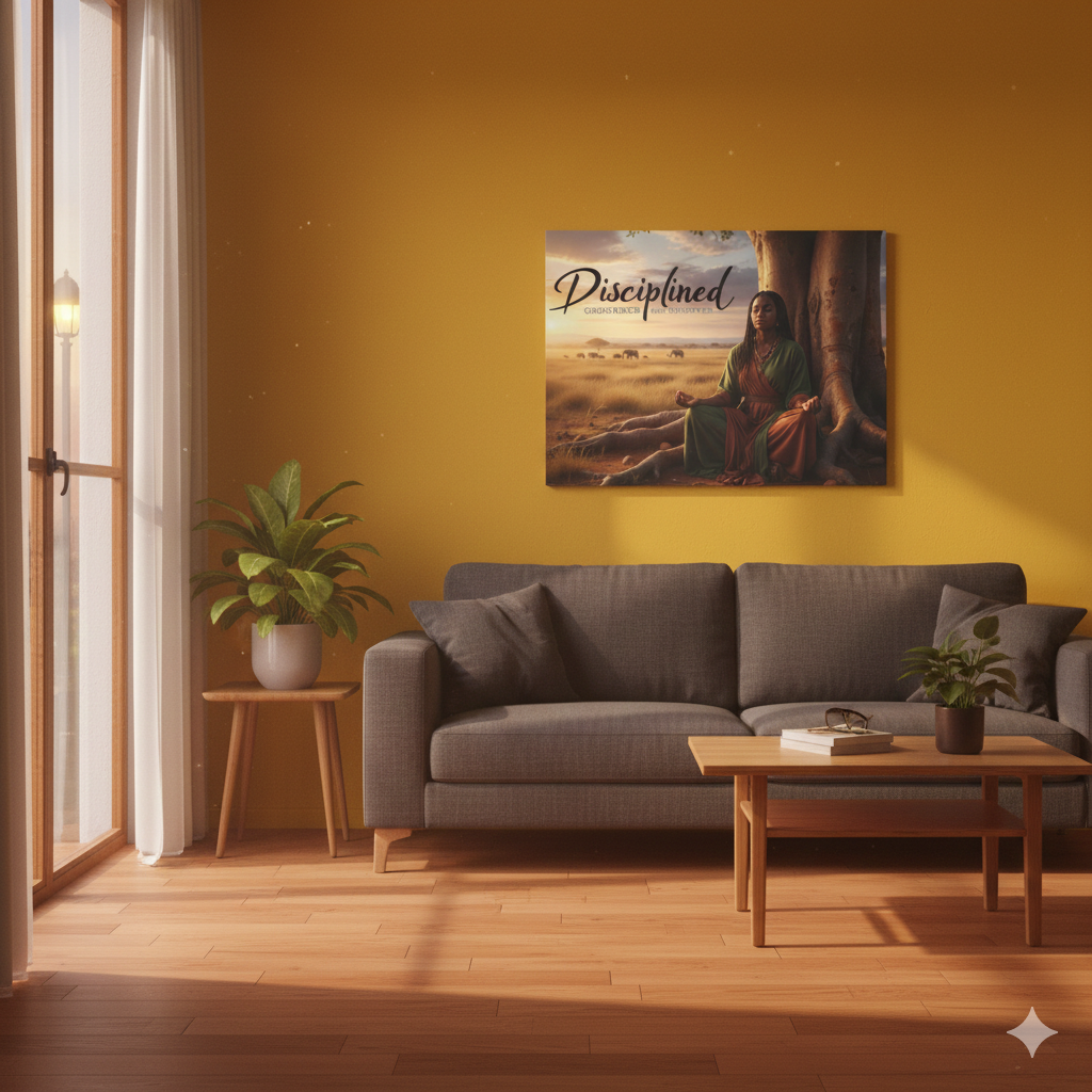Disciplined Meditation Canvas Print — "Grounded and Unmoved" Wall Art