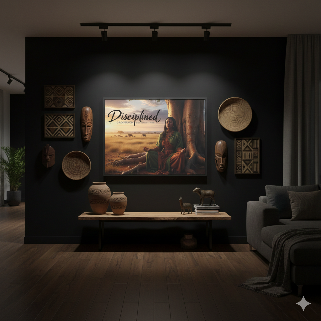 Disciplined Meditation Canvas Print — "Grounded and Unmoved" Wall Art