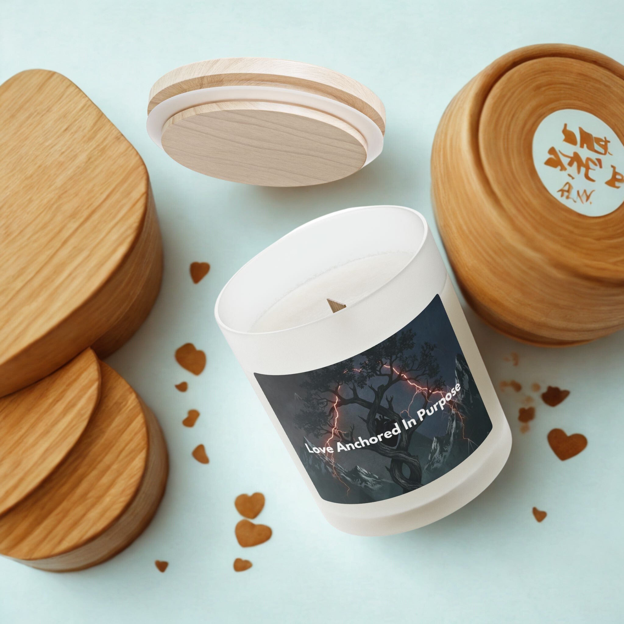 Inspirational Scented Candle — “Love Anchored in Purpose” Frosted Glass, 11 oz