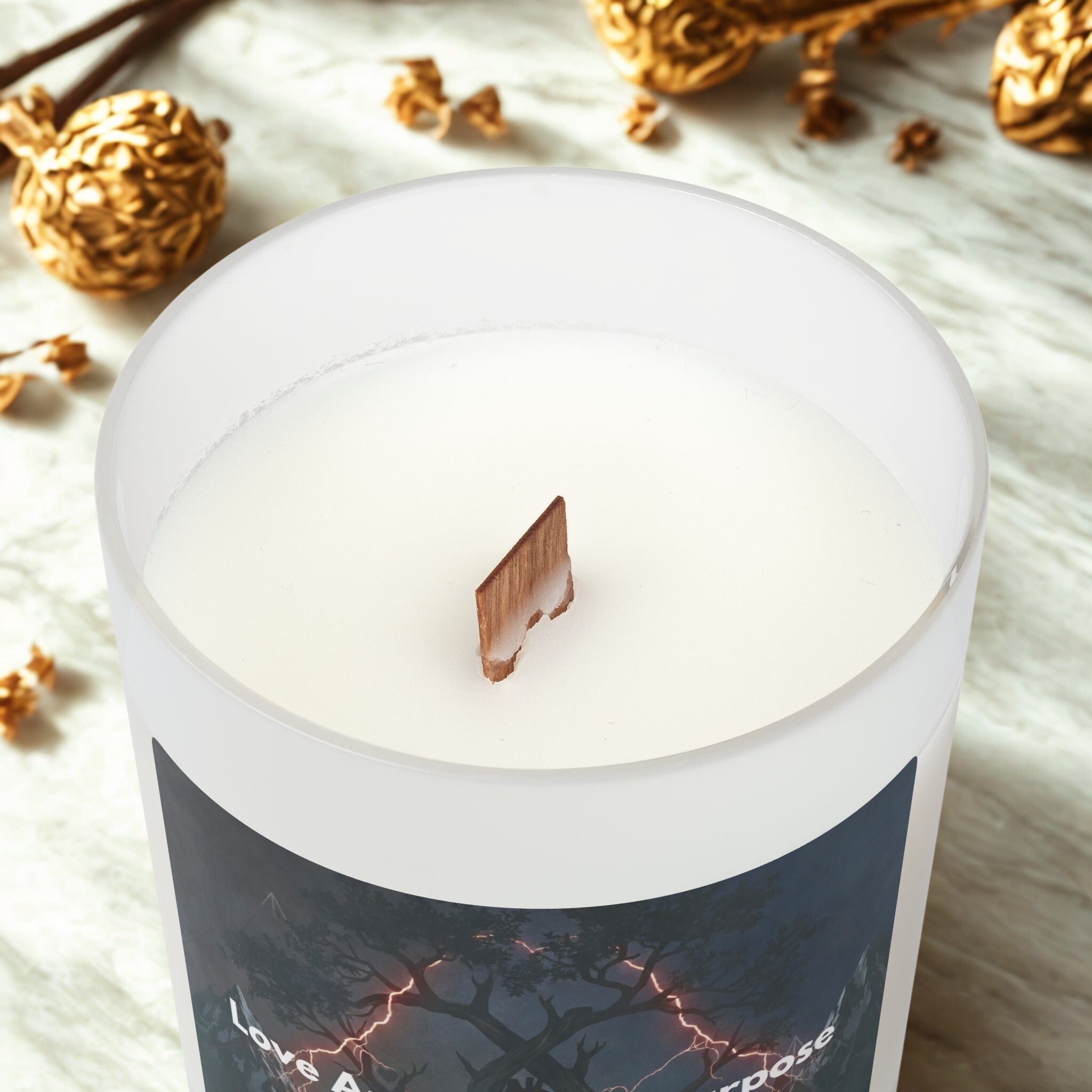 Inspirational Scented Candle — “Love Anchored in Purpose” Frosted Glass, 11 oz