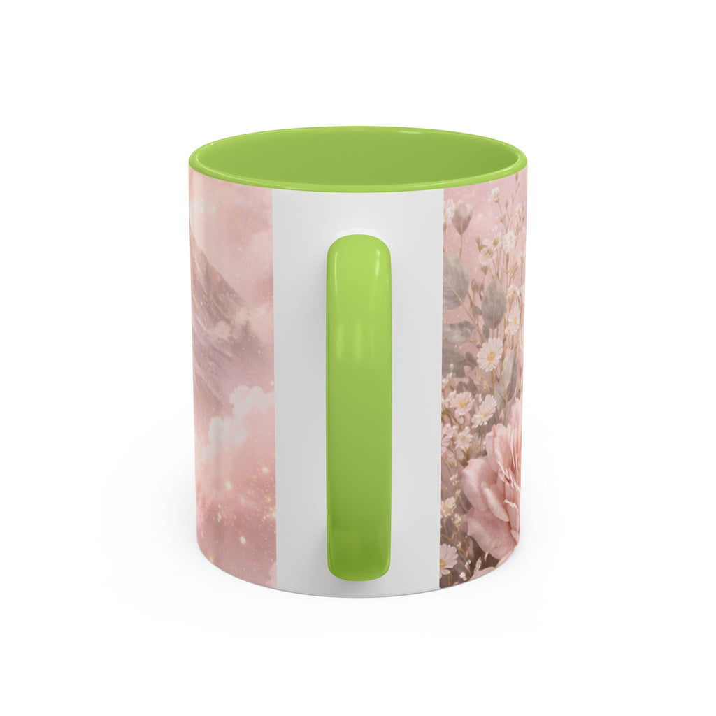 Disciplined Accent Coffee Mug — 'Disciplined: Grounded and Unmoved' Inspirational Pink Marble Ceramic Mug