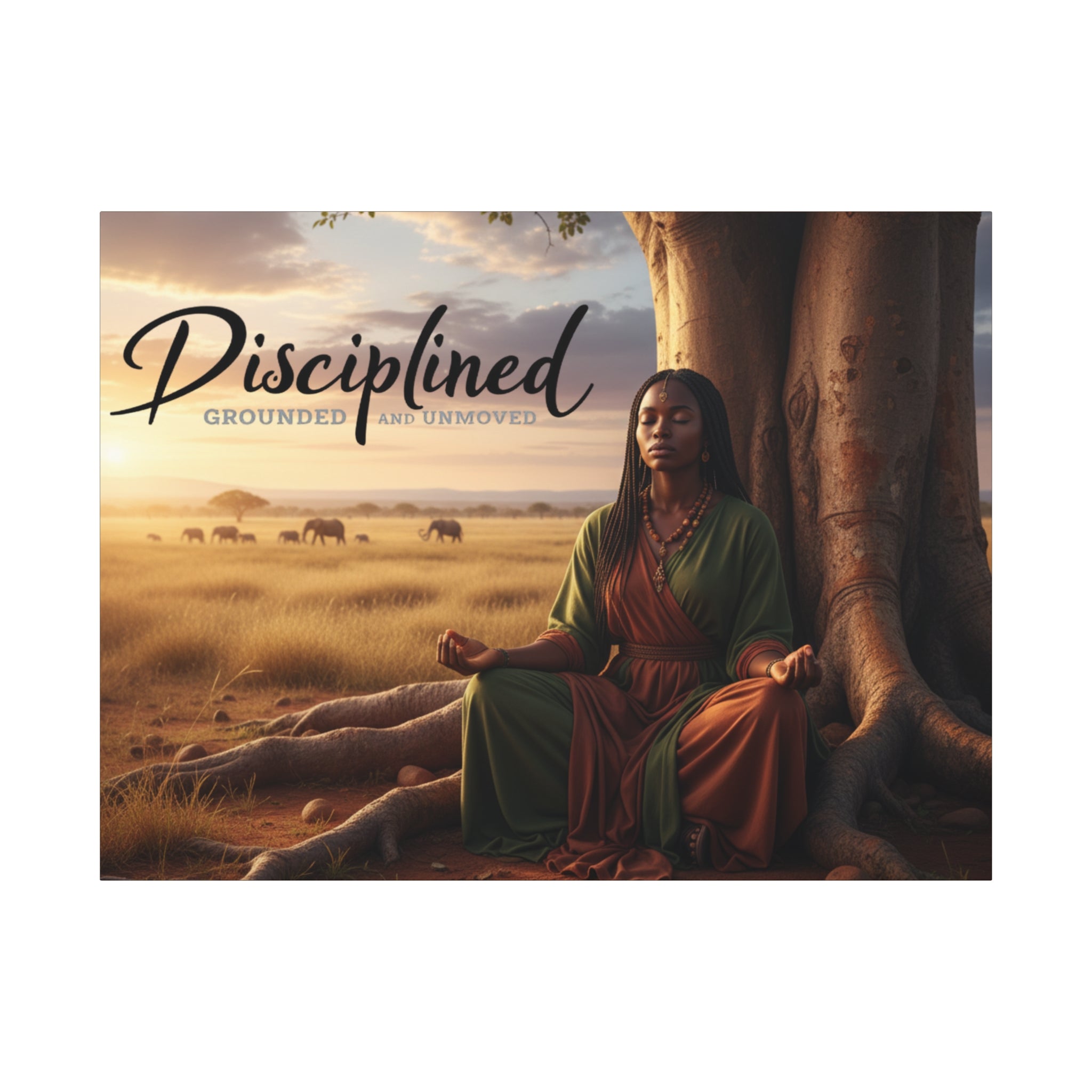 Disciplined Meditation Canvas Print — "Grounded and Unmoved" Wall Art