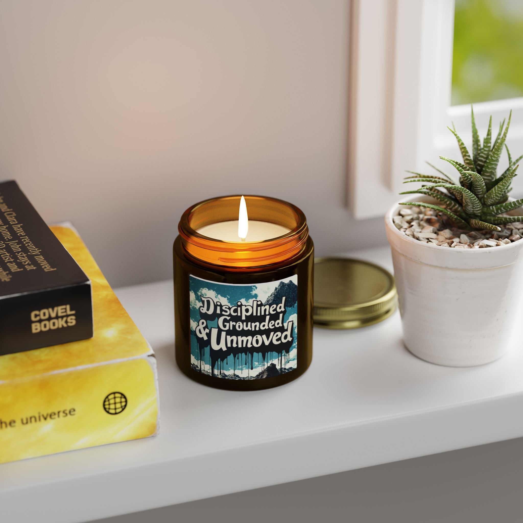 Scented Candle — Coconut Apricot Wax “Disciplined, Grounded & Unmoved” (4oz/9oz)