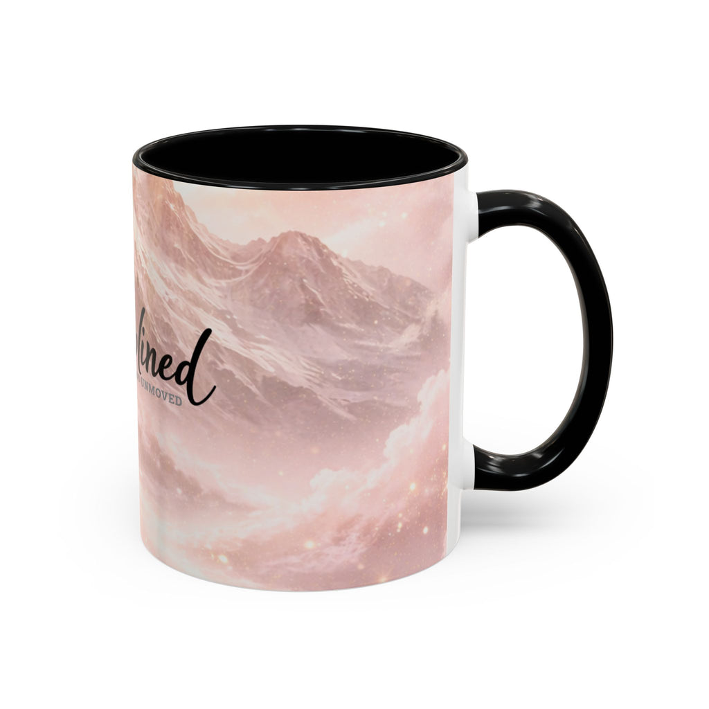 Disciplined Accent Coffee Mug — 'Disciplined: Grounded and Unmoved' Inspirational Pink Marble Ceramic Mug