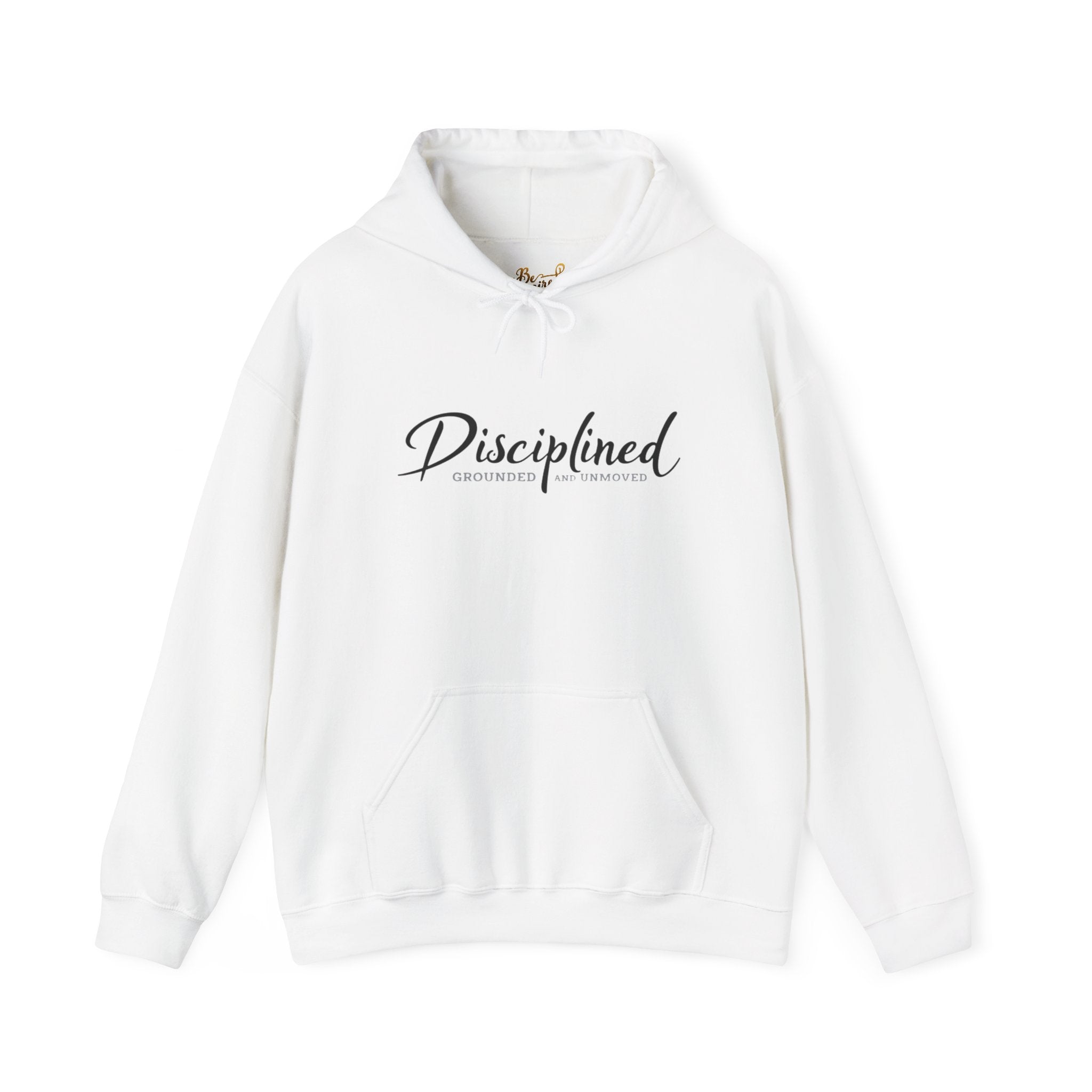Disciplined Script Hoodie — Inspirational Minimalist Motivational Pullover