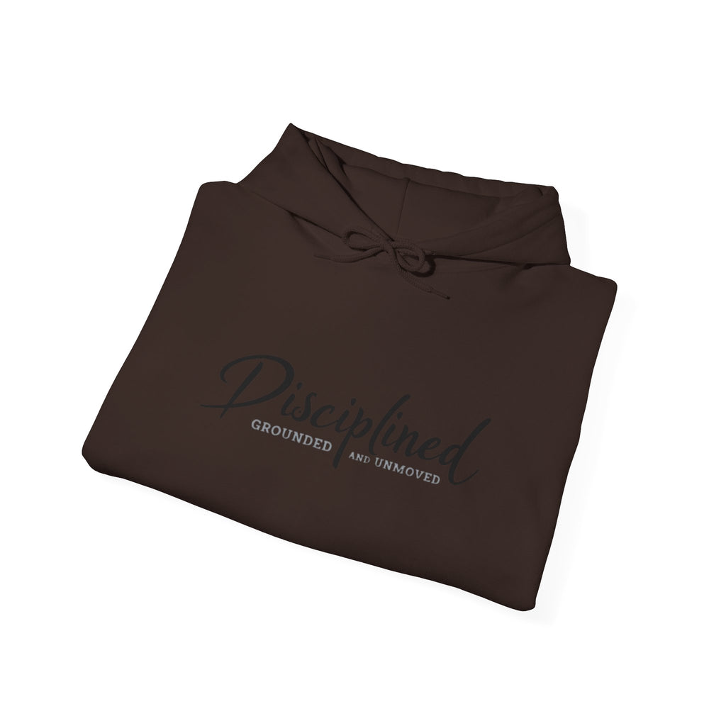 Disciplined Script Hoodie — Inspirational Minimalist Motivational Pullover