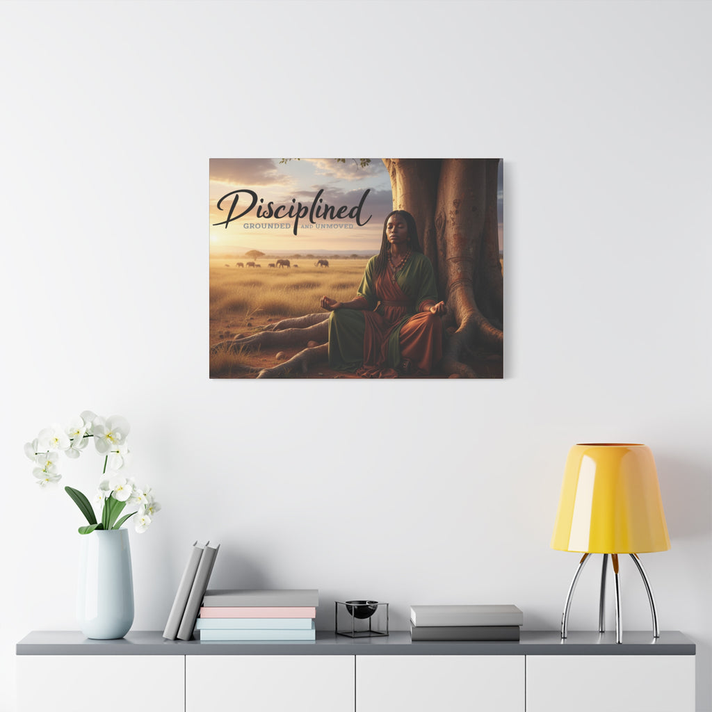 Disciplined Meditation Canvas Print — "Grounded and Unmoved" Wall Art