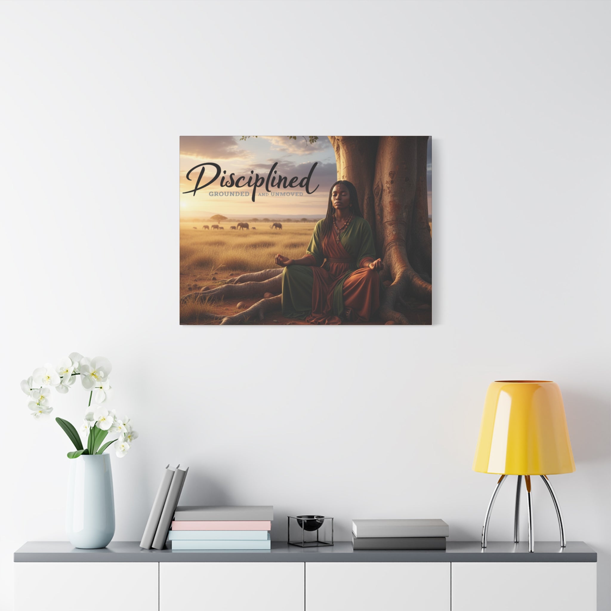 Disciplined Meditation Canvas Print — "Grounded and Unmoved" Wall Art