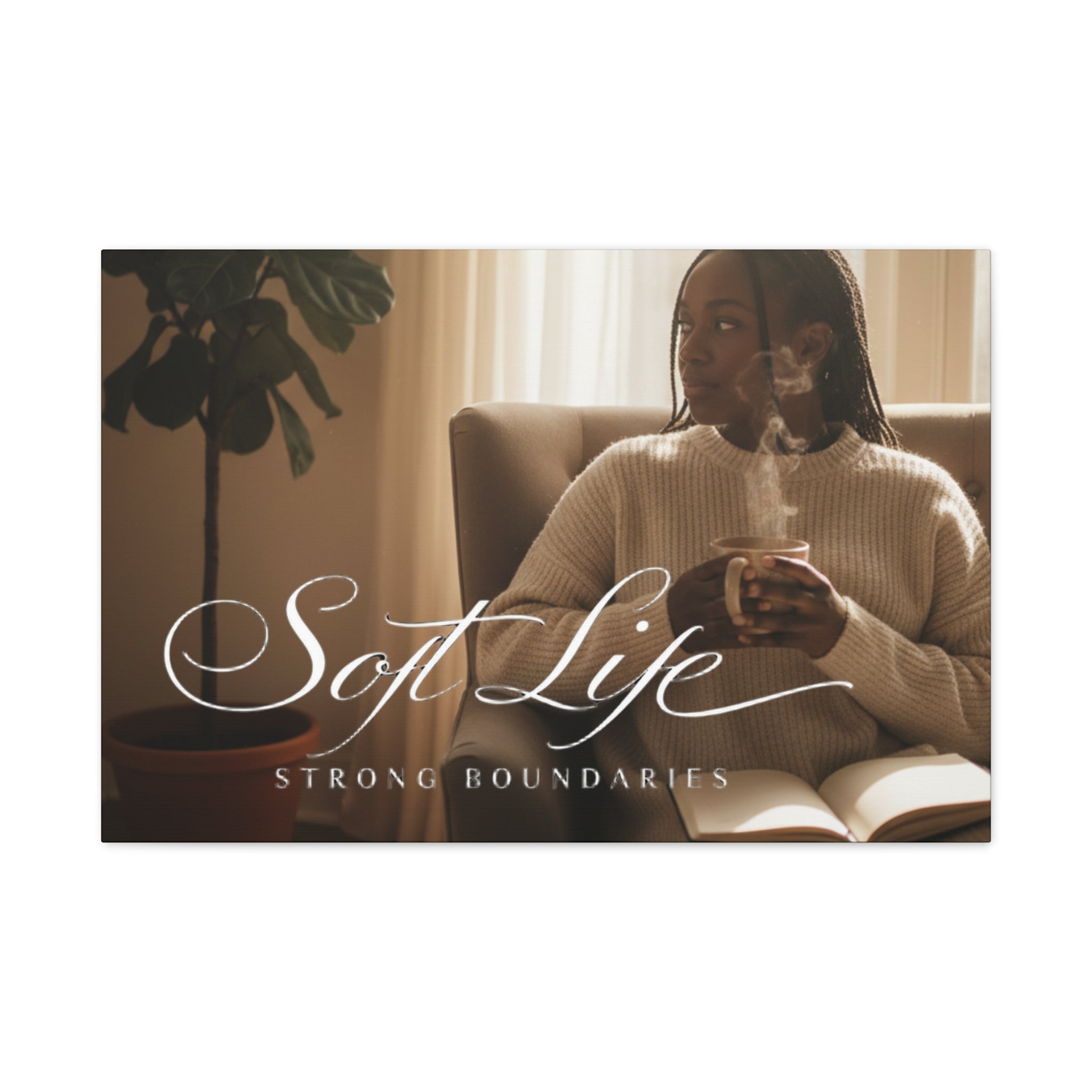 Matte Stretched Canvas - Woman 1 Cozy Reading Moment Wall Art