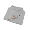 Be Uplifted script arrow Hoodie | Inspirational Typography Sweatshirt
