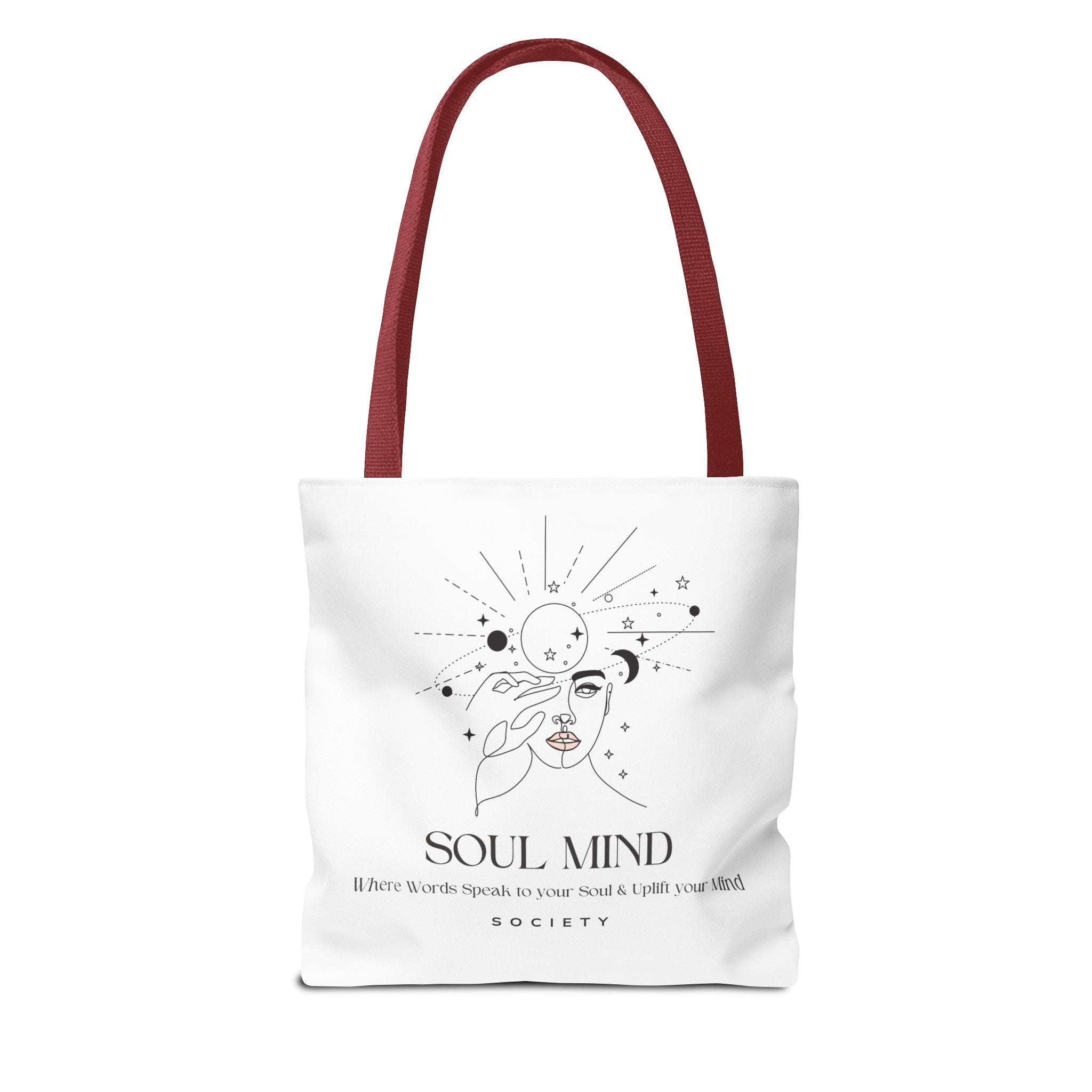 Be Uplifted script airplane Tote Bag | Soul Mind minimalist face Tote Bag