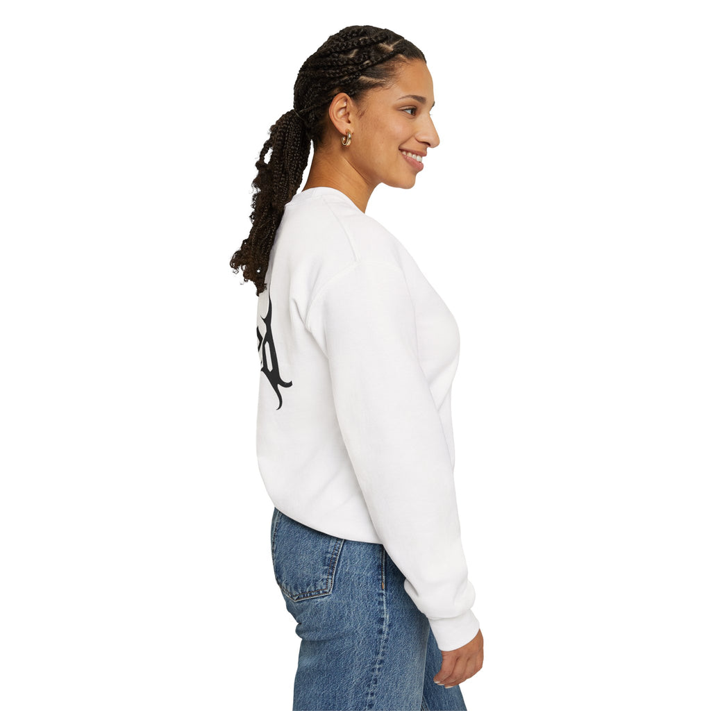 Be Uplifted Back Graphic Crewneck Sweatshirt | Soli Mind Front Logo