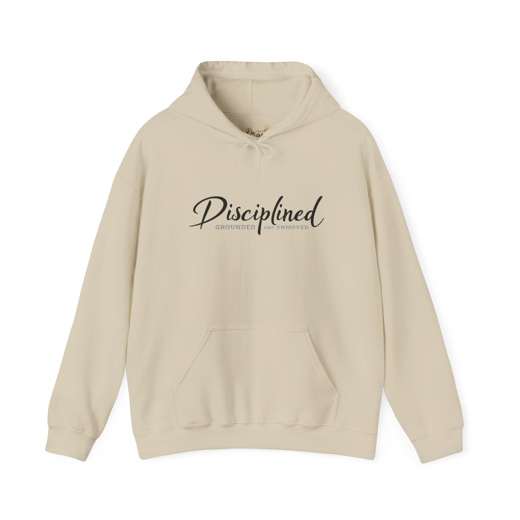 Disciplined Script Hoodie — Inspirational Minimalist Motivational Pullover