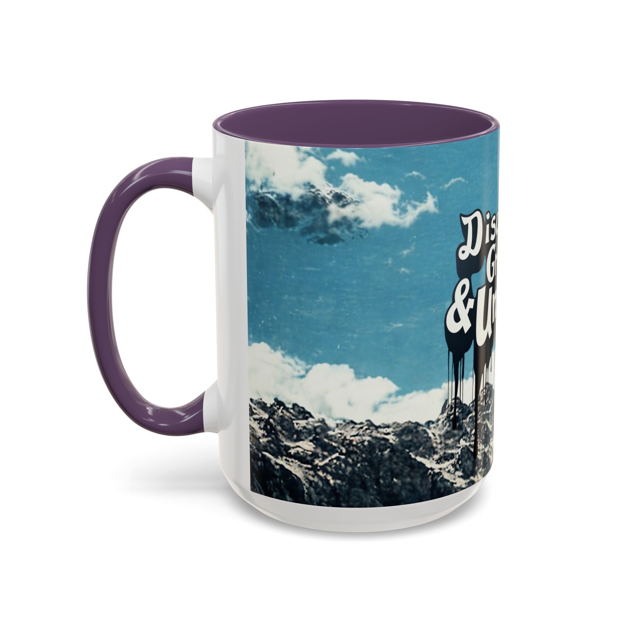 Disciplined, Grounded & Unmoved Coffee Mug — Motivational Mountain Accent Mug (11/15oz)