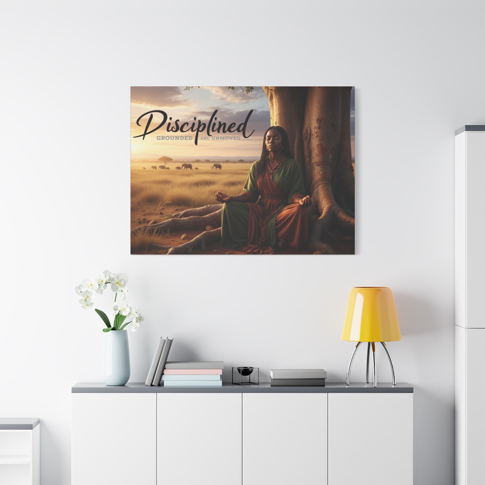 Disciplined Meditation Canvas Print — "Grounded and Unmoved" Wall Art