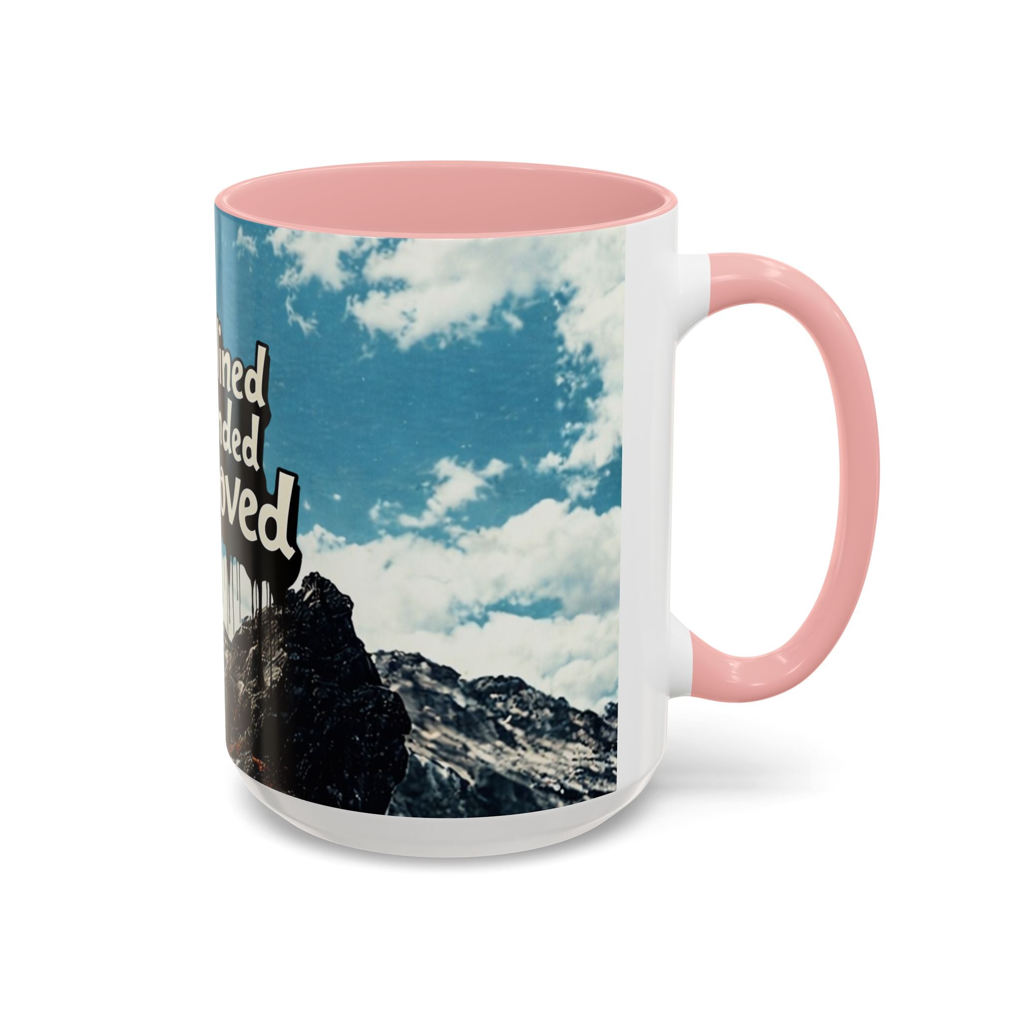 Disciplined, Grounded & Unmoved Coffee Mug — Motivational Mountain Accent Mug (11/15oz)