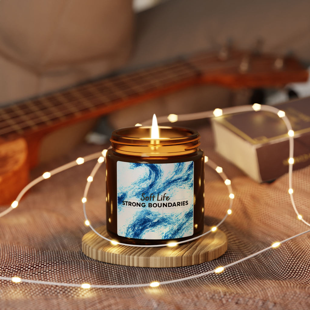 Soy Candle — "Soft Life, Strong Boundaries" Amber Jar Scented Candle